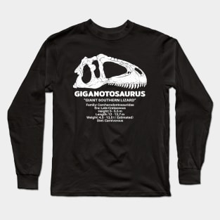 Giganotosaurus Fact Sheet Long Sleeve T-Shirt